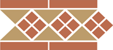 Бордюр керамический Border LISBON-1 with 1 strip (Tr.03, Dots 04, Strips 04) 28х15 - TopCer