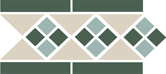 Бордюр керамический Border LISBON with 1 strip (Tr.16, Dots 13+18, Strips 18) 28х15 - TopCer