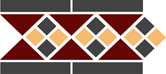 Бордюр керамический Border LISBON with 1 strip (Tr.20, Dots 14+21, Strips 14) 28х15 см - TopCer