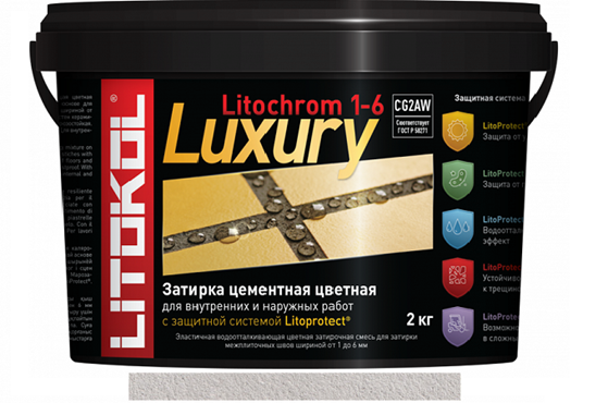 Эластичная цементная затирка Litokol Litochrom 1-6 Luxury мешок 2кг