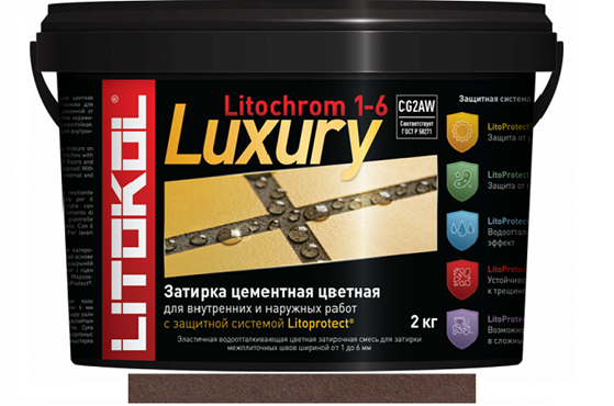 Эластичная цементная затирка Litokol Litochrom 1-6 Luxury мешок 2кг