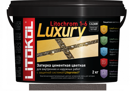 Эластичная цементная затирка Litokol Litochrom 1-6 Luxury мешок 2кг