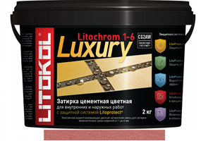 Эластичная цементная затирка Litokol Litochrom 1-6 Luxury мешок 2кг, С 490 коралл