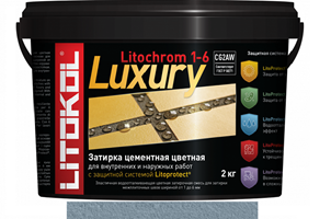 Эластичная цементная затирка Litokol Litochrom 1-6 Luxury мешок 2кг, С 620 синяя ночь (группа 3)