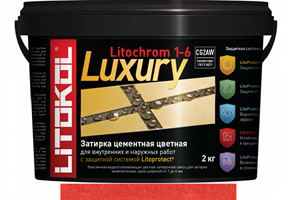 Эластичная цементная затирка Litokol Litochrom 1-6 Luxury ведро 2кг, С.700 оранж