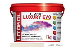 Эластичная цементная затирка Litokol Litochrom Luxury Evo ведро 2кг,LLE.100 Пепельно-белый