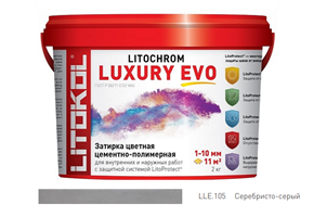 Эластичная цементная затирка Litokol Litochrom Luxury Evo ведро 2кг,LLE.105 Серебристо-серый