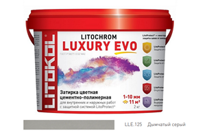 Эластичная цементная затирка Litokol Litochrom Luxury Evo ведро 2кг,LLE.125 Дымчатый серый