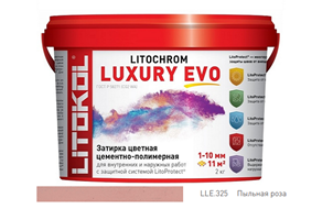 Эластичная цементная затирка Litokol Litochrom Luxury Evo ведро 2кг,LLE.325 Пыльная роза