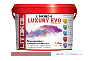 Эластичная цементная затирка Litokol Litochrom Luxury Evo ведро 2кг,LLE.330 Розовый лосось