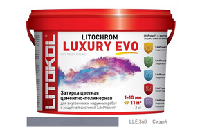 Эластичная цементная затирка Litokol Litochrom Luxury Evo ведро 2кг,LLE.360 Сизый
