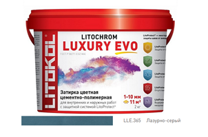 Эластичная цементная затирка Litokol Litochrom Luxury Evo ведро 2кг,LLE.365 Лазурно-серый