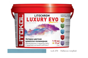 Эластичная цементная затирка Litokol Litochrom Luxury Evo ведро 2кг,LLE.370 Небесно-голубой