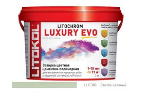 Эластичная цементная затирка Litokol Litochrom Luxury Evo ведро 2кг,LLE.380 Светло-зеленый