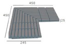 Керамическая решетка угловая д/бассейна Esq Rejilla Ceramica (С-RJC) 45x45x24,5 - Gresmanc