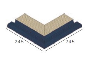 Керамический бортик д/бассейна (наружн угол) Cartabon exterior 24,5x24,5x12-Gresmanc