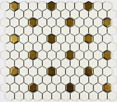Керамогранитная  мозаика Babylon Gold matt 26x30 - Bonaparte