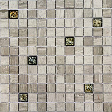 Мозаика из натурального камня Wooden Gris + Pandora 31,6x31,6 - Mosavit