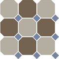 Напольная плитка 4401+29 OCT11-A Beige 01 Coffe Brown 29 OCTAGON/Blue Cobalt 11 Dots 30x30  - TopCer