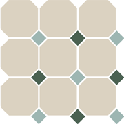 Напольная плитка 4416 OCT13+18-A White OCTAGON 16/Turquoise 13 + Green 18 Dots 30x30 - TopCer