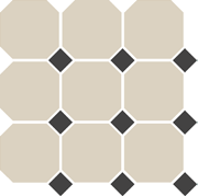 Напольная плитка (керамогранит) 4416 OCT14-1Ch White OCTAGON 16/Black Dots 14 30x30 - TopCer