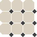 Напольная плитка (керамогранит) 4416 OCT14-1Ch White OCTAGON 16/Black Dots 14 30x30 - TopCer