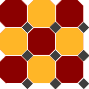 Напольная плитка (керамогранит) 4420/21 OCT14-A Brick Red 20 Ochre Yellow 21 OCTAGON/Black - TopCer