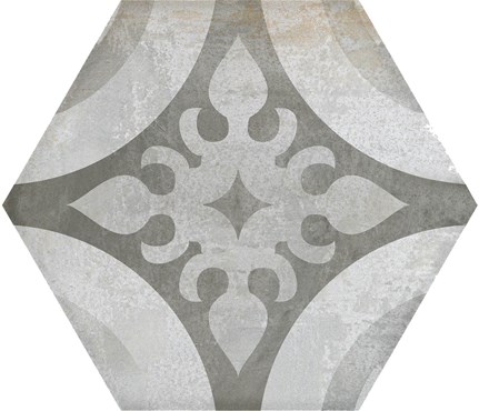 Напольная шестигранная плитка (керамогр) Decor Madelaine Antracite 17,5x17,5 - Cifre Ceramica