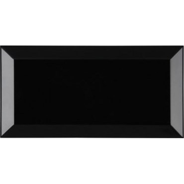 Настенная плитка (кабанчик) Biselado Negro Brillo 10x20