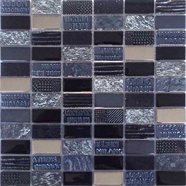 Стеклянная мозаика City Black 30x30,3 - Mosavit