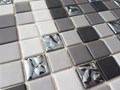 Стеклянная мозаика Mezclas Urban Grey + Drops Antracita 15% 31,6x31,6 - Mosavit 1